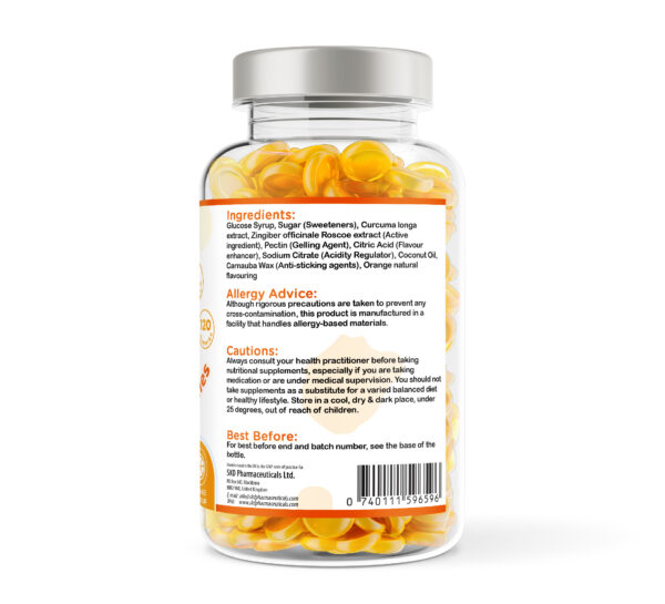 Turmeric & Ginger | 60 & 120 Gummies | Orange Flavour | 2 Months Supply | Vegan - Image 3