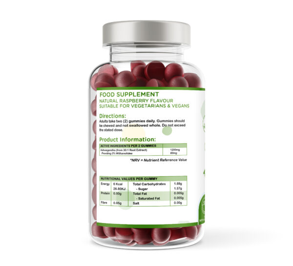 Ashwagandha | 60 or 150 Gummies | Raspberry Flavour | Vegan - Image 2