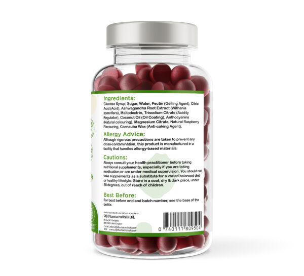 Ashwagandha | 60 or 150 Gummies | Raspberry Flavour | Vegan - Image 3