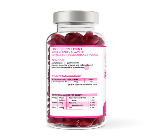 Folic Acid | 400mcg | 60 & 120 Gummies | Vegan - Image 2